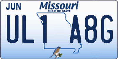 MO license plate UL1A8G