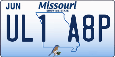 MO license plate UL1A8P