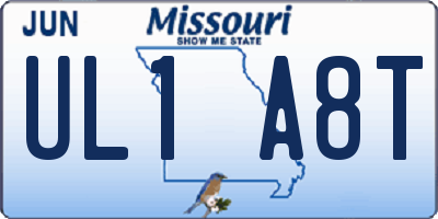 MO license plate UL1A8T