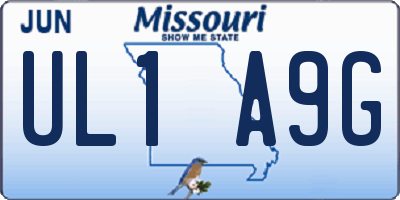 MO license plate UL1A9G
