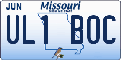 MO license plate UL1B0C
