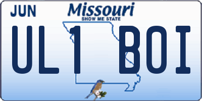 MO license plate UL1B0I