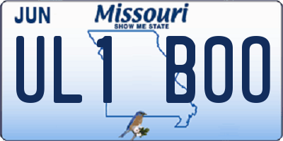 MO license plate UL1B0O