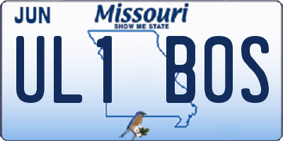 MO license plate UL1B0S
