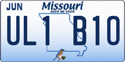 MO license plate UL1B1O