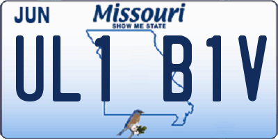 MO license plate UL1B1V
