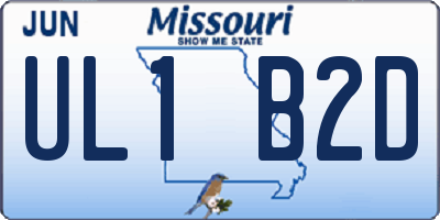 MO license plate UL1B2D