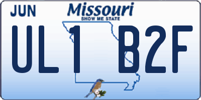 MO license plate UL1B2F