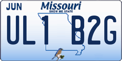 MO license plate UL1B2G