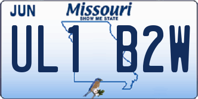 MO license plate UL1B2W