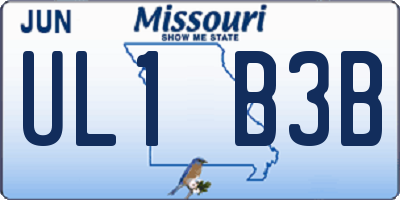 MO license plate UL1B3B