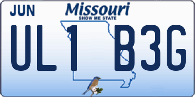 MO license plate UL1B3G
