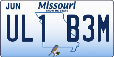 MO license plate UL1B3M
