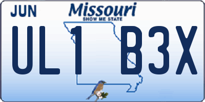 MO license plate UL1B3X