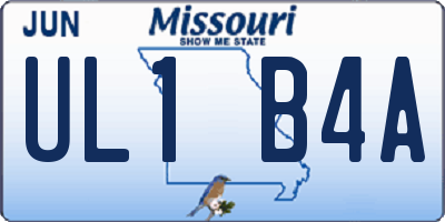 MO license plate UL1B4A