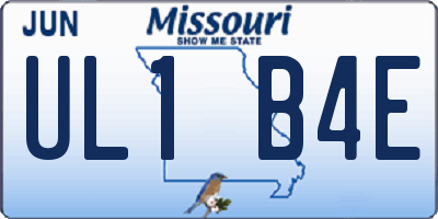 MO license plate UL1B4E