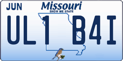 MO license plate UL1B4I