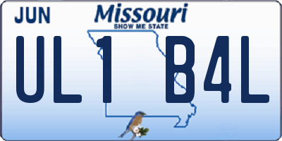 MO license plate UL1B4L
