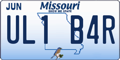 MO license plate UL1B4R
