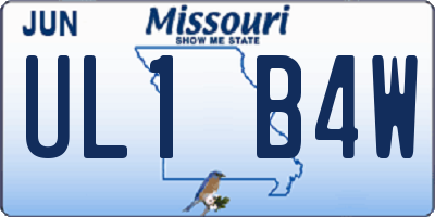 MO license plate UL1B4W
