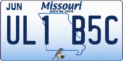 MO license plate UL1B5C