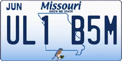 MO license plate UL1B5M