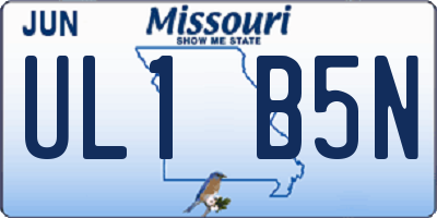 MO license plate UL1B5N