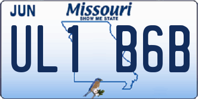 MO license plate UL1B6B