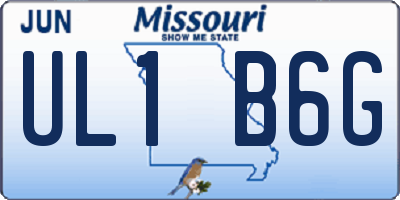 MO license plate UL1B6G
