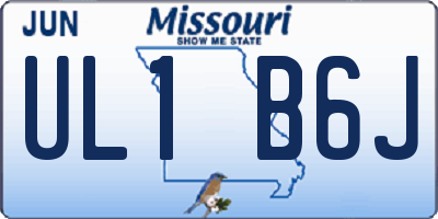 MO license plate UL1B6J