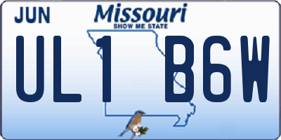 MO license plate UL1B6W