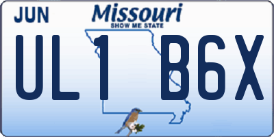 MO license plate UL1B6X