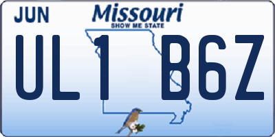 MO license plate UL1B6Z