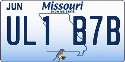 MO license plate UL1B7B