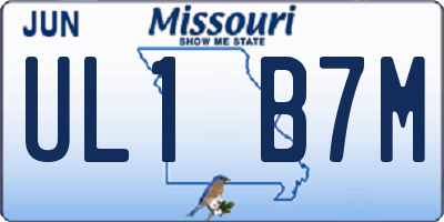 MO license plate UL1B7M