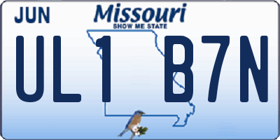 MO license plate UL1B7N