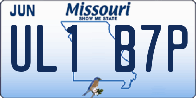 MO license plate UL1B7P