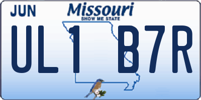 MO license plate UL1B7R