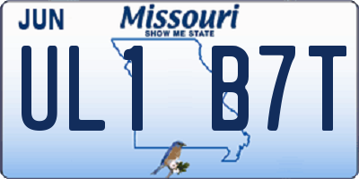 MO license plate UL1B7T