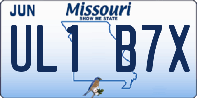 MO license plate UL1B7X