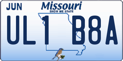 MO license plate UL1B8A