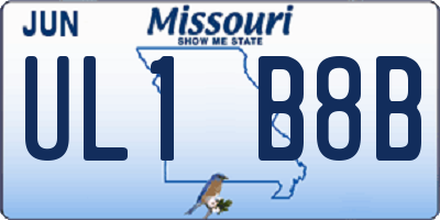 MO license plate UL1B8B