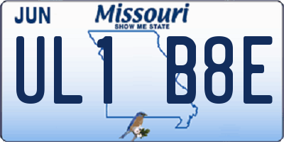 MO license plate UL1B8E