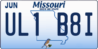 MO license plate UL1B8I