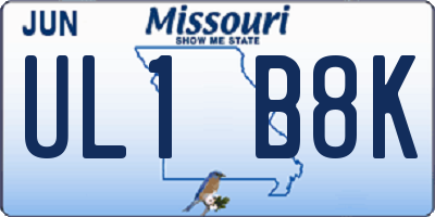 MO license plate UL1B8K