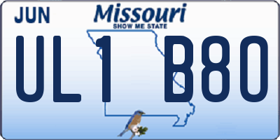 MO license plate UL1B8O