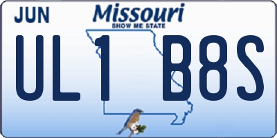 MO license plate UL1B8S