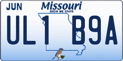MO license plate UL1B9A