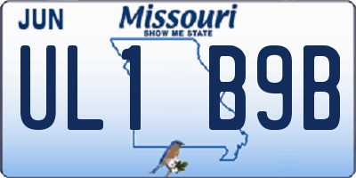 MO license plate UL1B9B