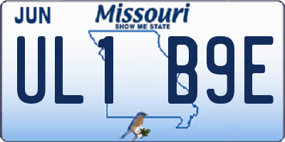 MO license plate UL1B9E
